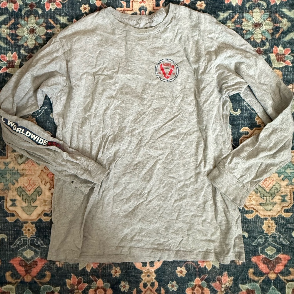 Vans Gray Long Sleeve Shirt Youth XL